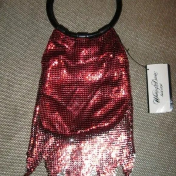 ❤️NEW WHITING & DAVIS RED MESH Bracelet Bag Purse - Picture 2 of 8
